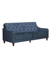 Novogratz Blue Vintage Velvet Tufted Futon - Image 3 of 4
