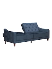 Novogratz Blue Vintage Velvet Tufted Futon - Image 4 of 4