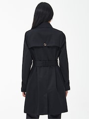 Barbour® Black Greta Showerproof Trench 100% Cotton Coat - Image 2 of 10