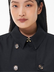 Barbour® Black Greta Showerproof Trench 100% Cotton Coat - Image 4 of 10
