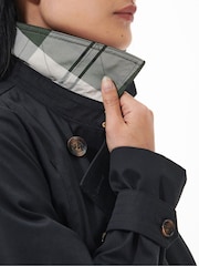 Barbour® Black Greta Showerproof Trench 100% Cotton Coat - Image 5 of 10