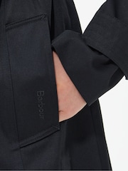 Barbour® Black Greta Showerproof Trench 100% Cotton Coat - Image 6 of 10