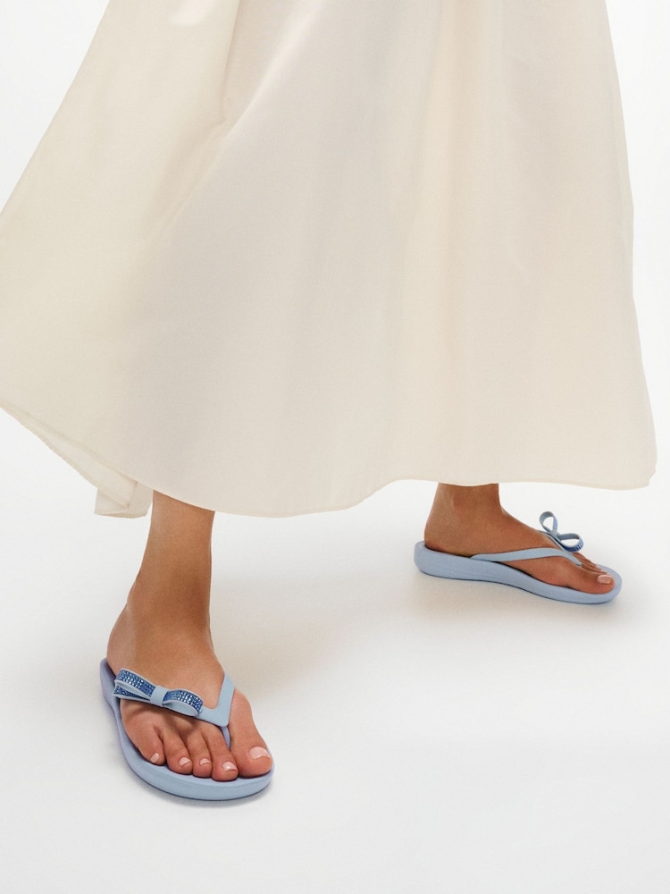 FitFlop Blue Iqushion Glitz-Bow Flip Flops - Image 1 of 5