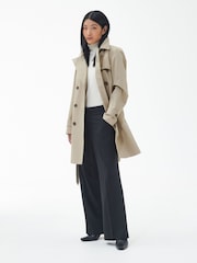 Barbour® Beige Greta Showerproof Trench 100% Cotton Coat - Image 3 of 9