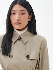 Barbour® Beige Greta Showerproof Trench 100% Cotton Coat - Image 4 of 9