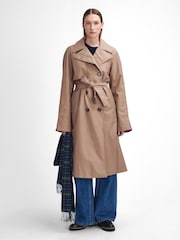 Barbour® Beige Gwyn Showerproof 100% Cotton Trench Coat - Image 1 of 7