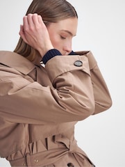 Barbour® Beige Gwyn Showerproof 100% Cotton Trench Coat - Image 6 of 7