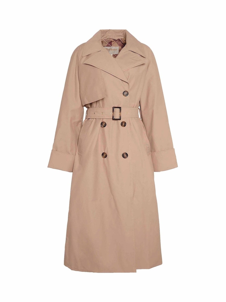 Barbour® Beige Gwyn Showerproof 100% Cotton Trench Coat - Image 7 of 7