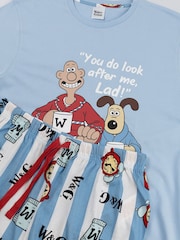 Vanilla Underground Blue Wallace And Gromit Short Sleeve Leg Pyjamas Set - Image 4 of 6