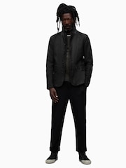 AllSaints Black Survey Leather Blazer - Image 4 of 9
