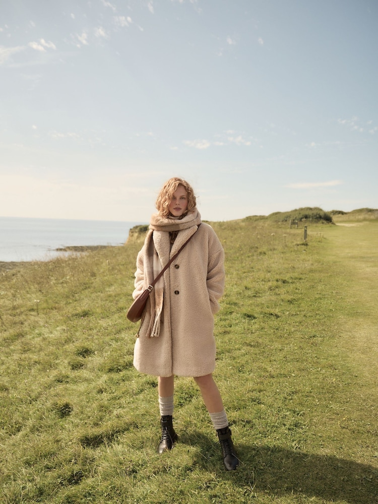 Barbour® Beige Ambani Teddy 100% Cotton Longline Coat - Image 1 of 2