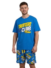 Vanilla Underground Blue Only Fools And Horses Trotters Club Short Sleeve Short Leg Pyjama Set - Image 1 of 8