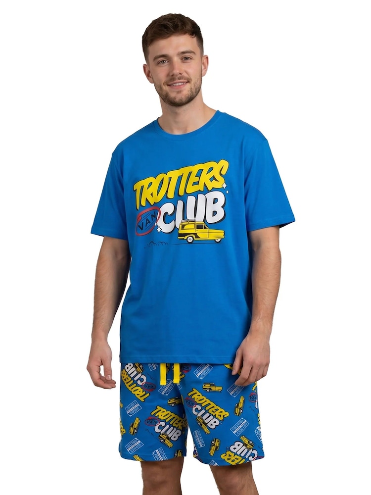 Vanilla Underground Blue Only Fools And Horses Trotters Club Short Sleeve Short Leg Pyjama Set - Image 1 of 8