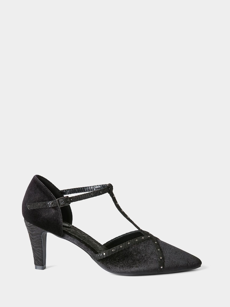 Joe Browns Black Glorious Glamour Velvet Shoes - Image 1 of 5 Joe Browns Black Glorious Glamour Velvet Shoes - Image 1 of 5