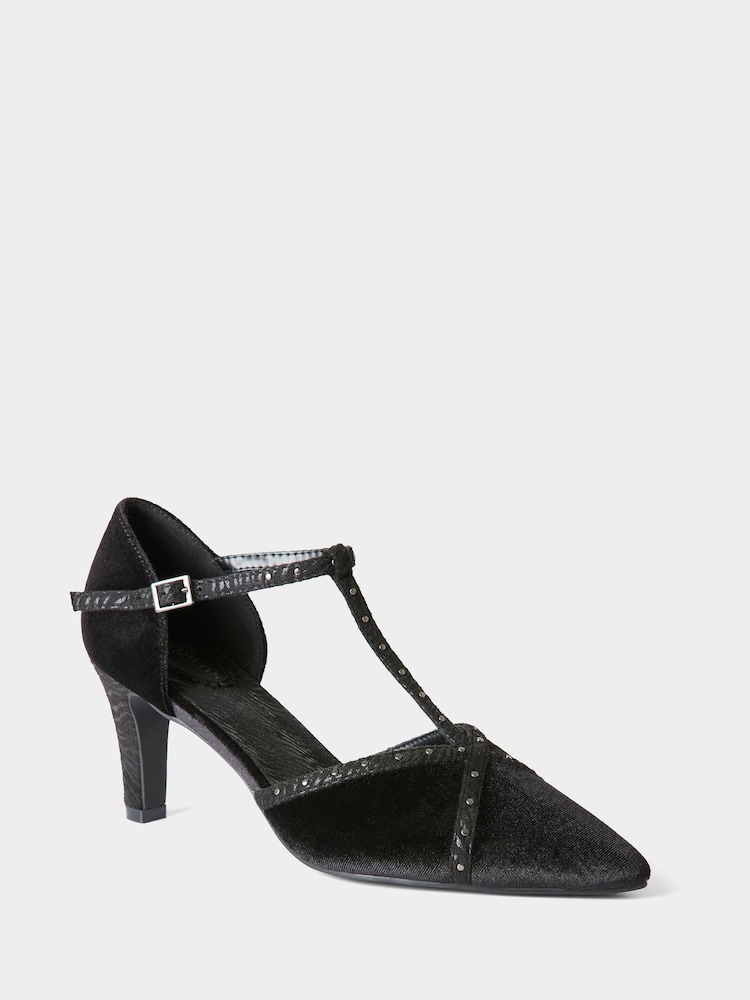 Joe Browns Black Glorious Glamour Velvet Shoes - Image 2 of 5 Joe Browns Black Glorious Glamour Velvet Shoes - Image 2 of 5