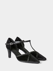 Joe Browns Black Glorious Glamour Velvet Shoes - Image 3 of 5