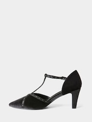 Joe Browns Black Glorious Glamour Velvet Shoes - Image 4 of 5