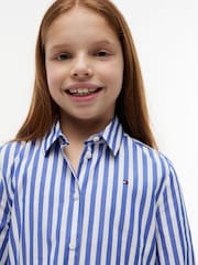 Tommy Hilfiger Blue Essential Pleated Shirt Dress - Image 4 of 5