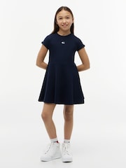 Tommy Hilfiger Navy Blue Tonal Flag Logo Skater Dress - Image 1 of 5