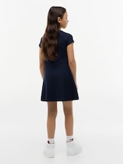 Tommy Hilfiger Navy Blue Tonal Flag Logo Skater Dress - Image 2 of 5