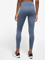 Nike Blue Go Firm-Support Mid-Rise 7/8 Leggings with Pockets - Image 2 of 4
