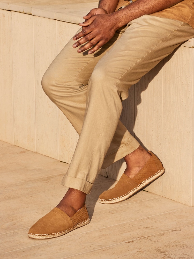Tan Brown Suede Espadrilles - Image 1 of 6 Tan Brown Suede Espadrilles - Image 1 of 6