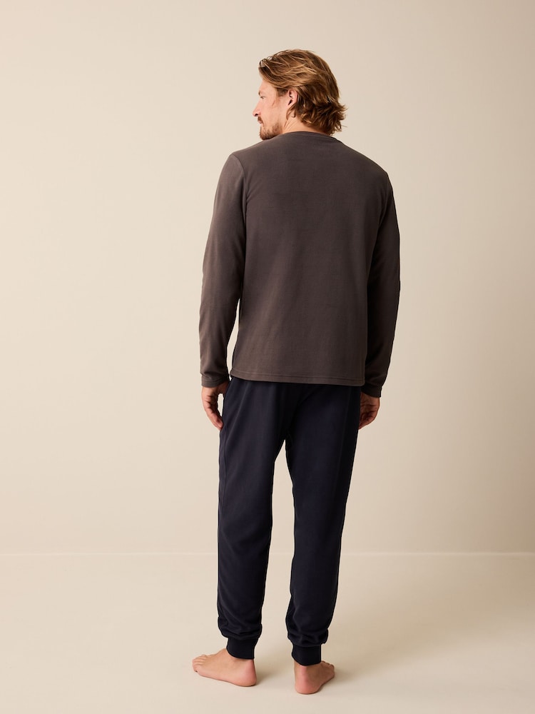 Slate Grey/Navy Blue Thermal Pyjama Set - Image 2 of 11