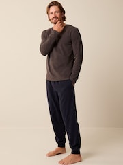 Slate Grey/Navy Blue Thermal Pyjama Set - Image 3 of 11