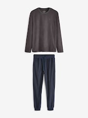 Slate Grey/Navy Blue Thermal Pyjama Set - Image 7 of 11