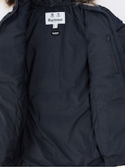 Barbour® Navy 100% Cotton Midhurst Baffle Quilt Faux Fur Trim Hood Coat - Image 10 of 11