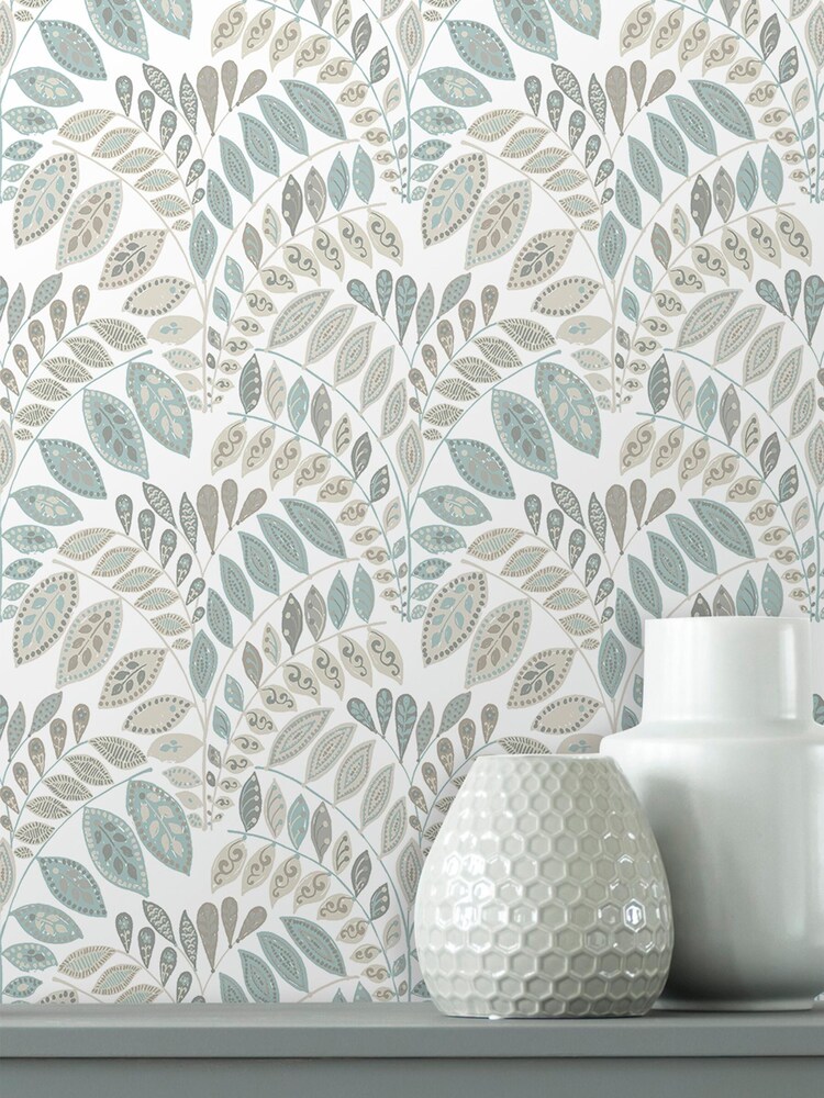 A Street Grey/Green Floral Wallpaper - Image 2 of 3