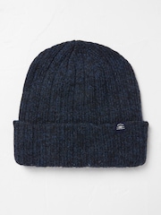 FatFace Blue Sebastian Rib Beanie - Image 1 of 2