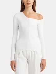 Lauren Ralph Lauren Baroucha One Shoulder Ribbed Jumper - Image 1 of 9