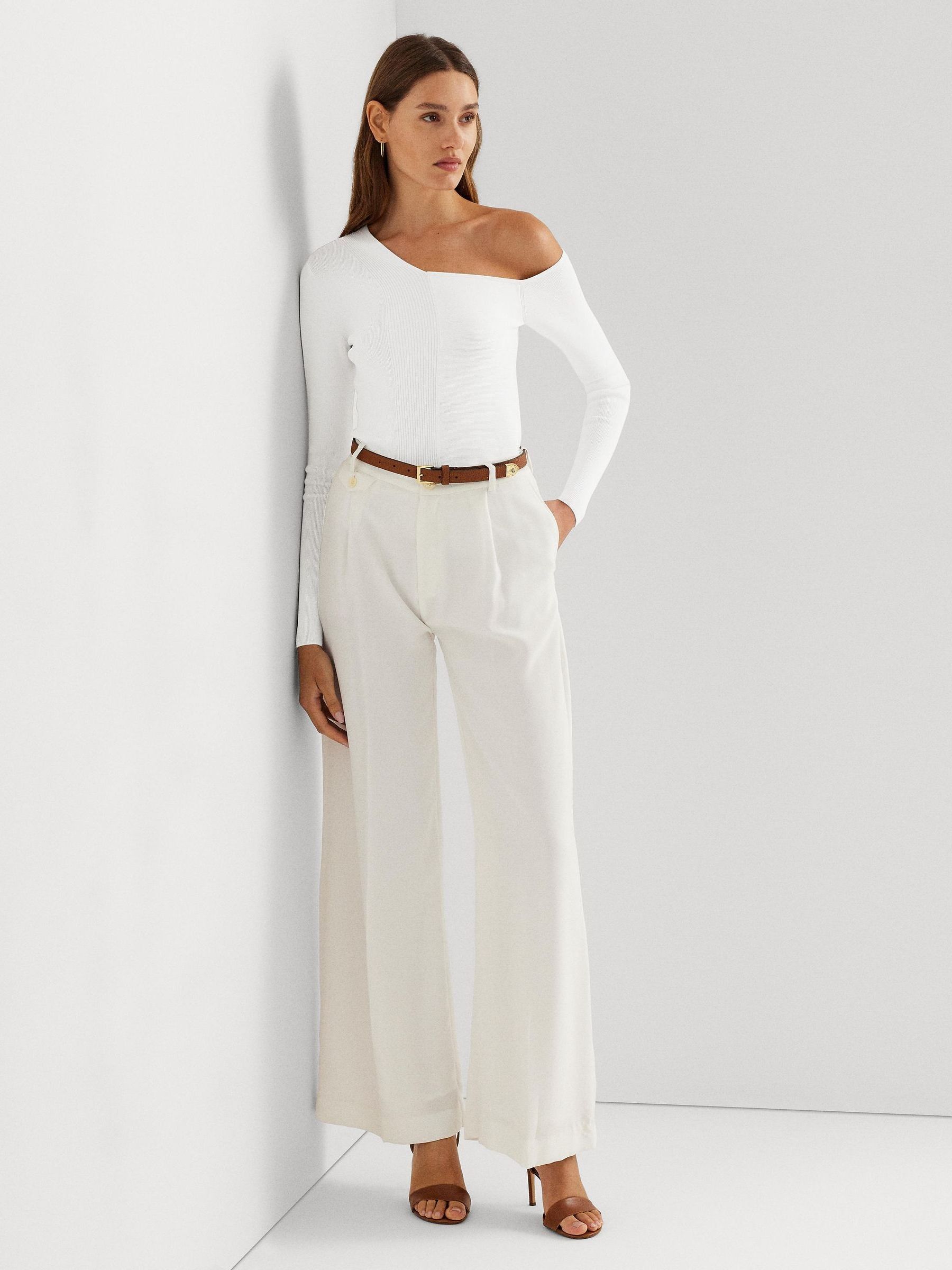 Buy Lauren Ralph Lauren Baroucha One Shoulder Ribbed Jumper
