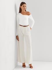 Lauren Ralph Lauren Baroucha One Shoulder Ribbed Jumper - Image 5 of 9