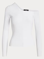 Lauren Ralph Lauren Baroucha One Shoulder Ribbed Jumper - Image 8 of 9