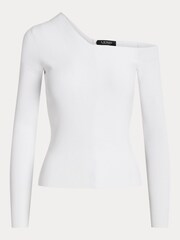 Lauren Ralph Lauren Baroucha One Shoulder Ribbed Jumper - Image 9 of 9