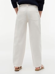 Tommy Hilfiger White Essential Barrel Leg Belted Twill Trousers - Image 2 of 5