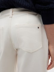 Tommy Hilfiger White Essential Barrel Leg Belted Twill Trousers - Image 4 of 5