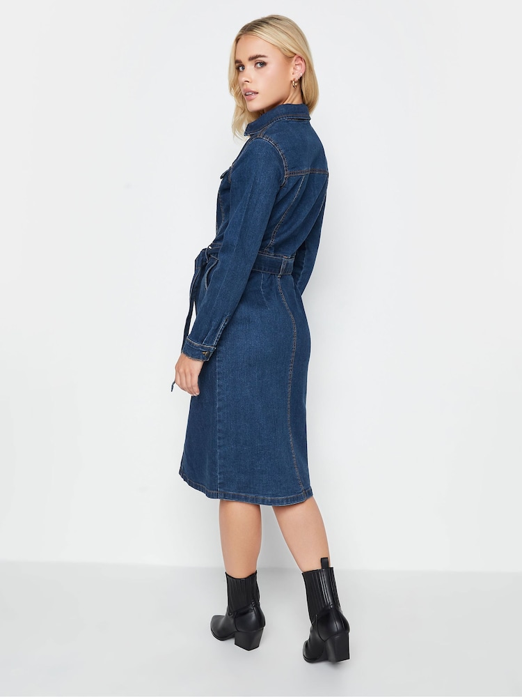 PixieGirl Petite Blue Belted Dress - Image 3 of 4