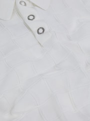 Reiss White Blaze Senior Cotton Press-Stud Polo T-Shirt - Image 7 of 7