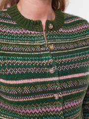 Joe Browns Green Cosy Days Fairisle Cardigan - Image 2 of 5