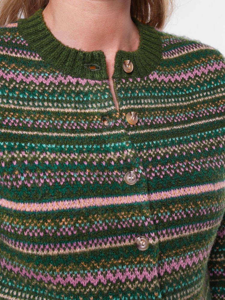 Joe Browns Green Cosy Days Fairisle Cardigan - Image 2 of 5 Joe Browns Green Cosy Days Fairisle Cardigan - Image 2 of 5