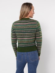 Joe Browns Green Cosy Days Fairisle Cardigan - Image 4 of 5