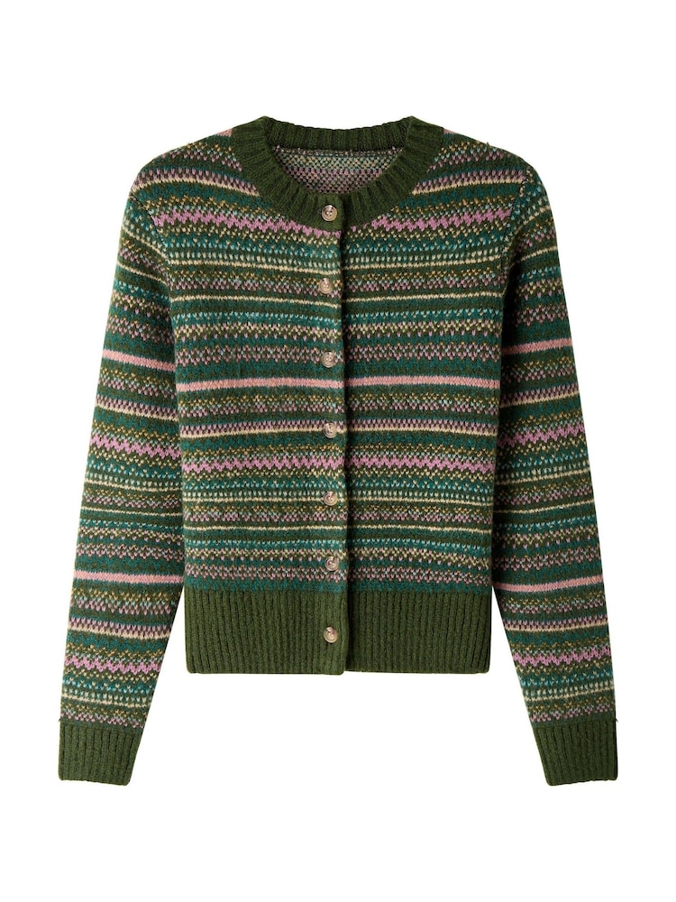 Joe Browns Green Cosy Days Fairisle Cardigan - Image 5 of 5 Joe Browns Green Cosy Days Fairisle Cardigan - Image 5 of 5