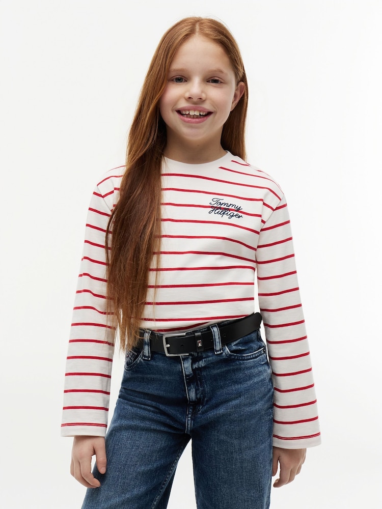 Tommy Hilfiger Red Rope Logo Relaxed Long Sleeve T-Shirt - Image 1 of 5