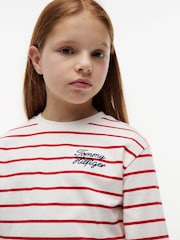 Tommy Hilfiger Red Rope Logo Relaxed Long Sleeve T-Shirt - Image 4 of 5