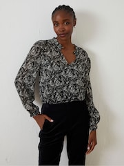 FatFace Black Charlie Abstract Butterfly Blouse - Image 1 of 6