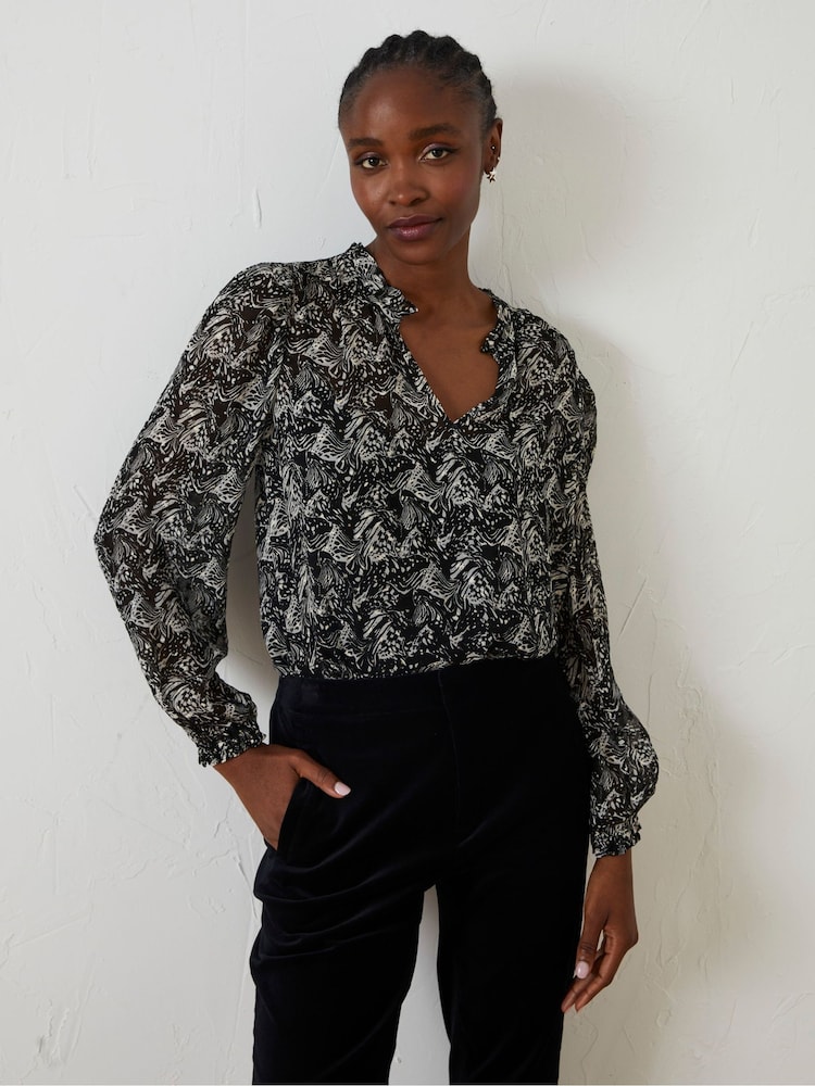FatFace Black Charlie Abstract Butterfly Blouse - Image 1 of 6