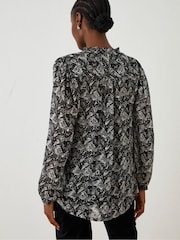 FatFace Black Charlie Abstract Butterfly Blouse - Image 2 of 6